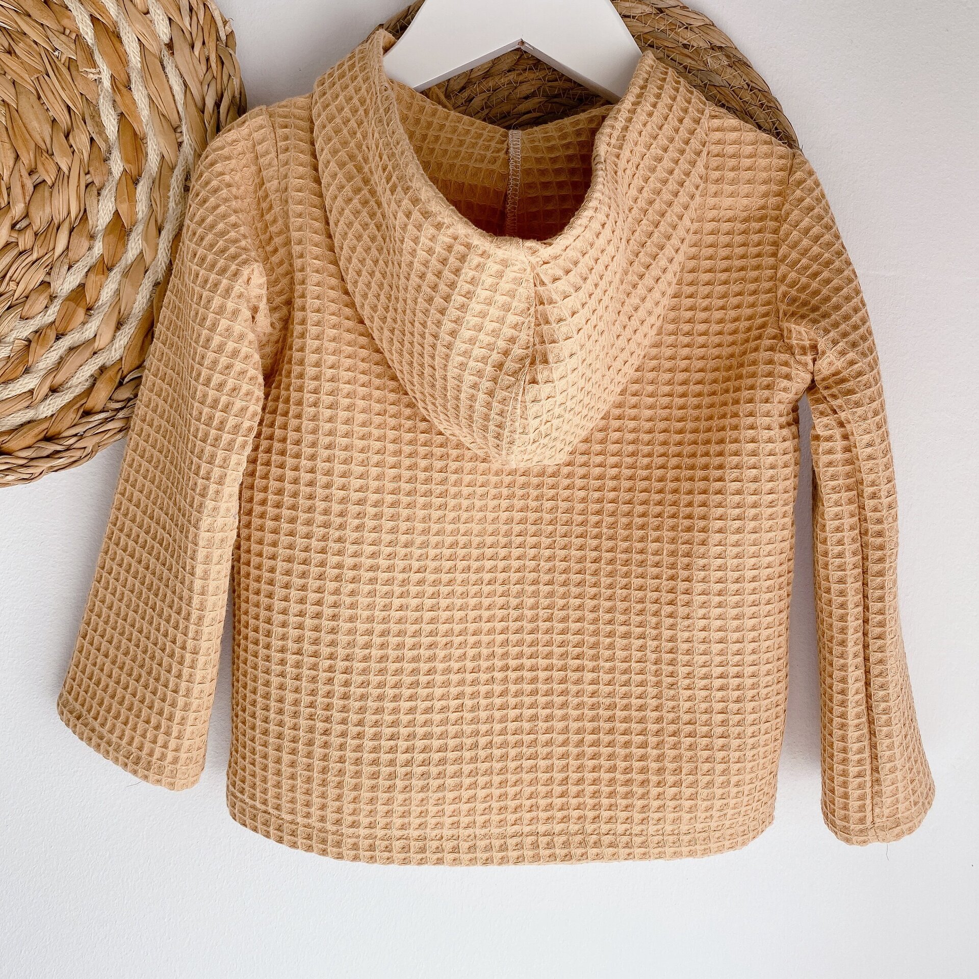Jersey Capucha Waffle Caramelo - 2