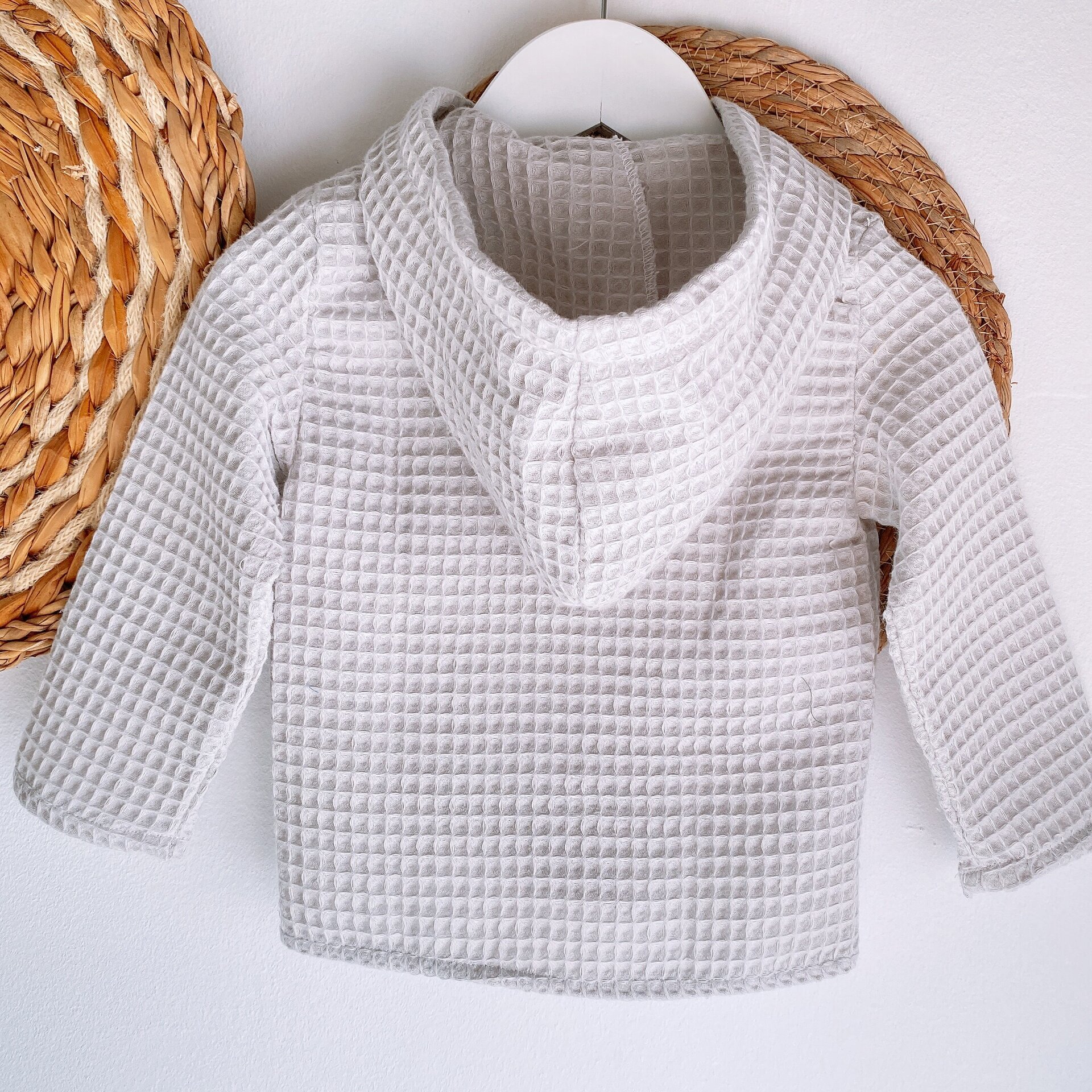 Jersey Capucha Waffle Gris - 2