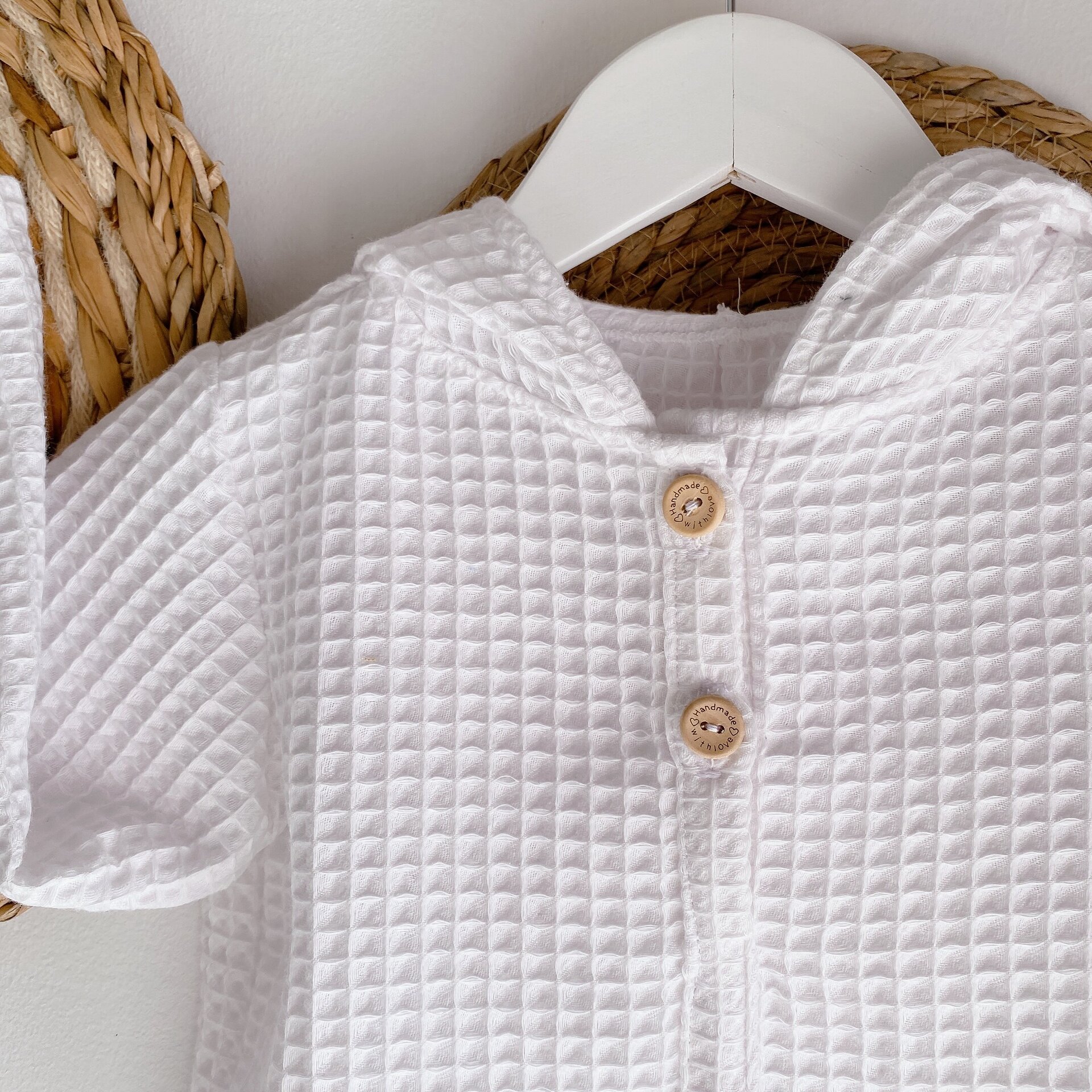 Jersey Capucha Waffle Blanco - 2