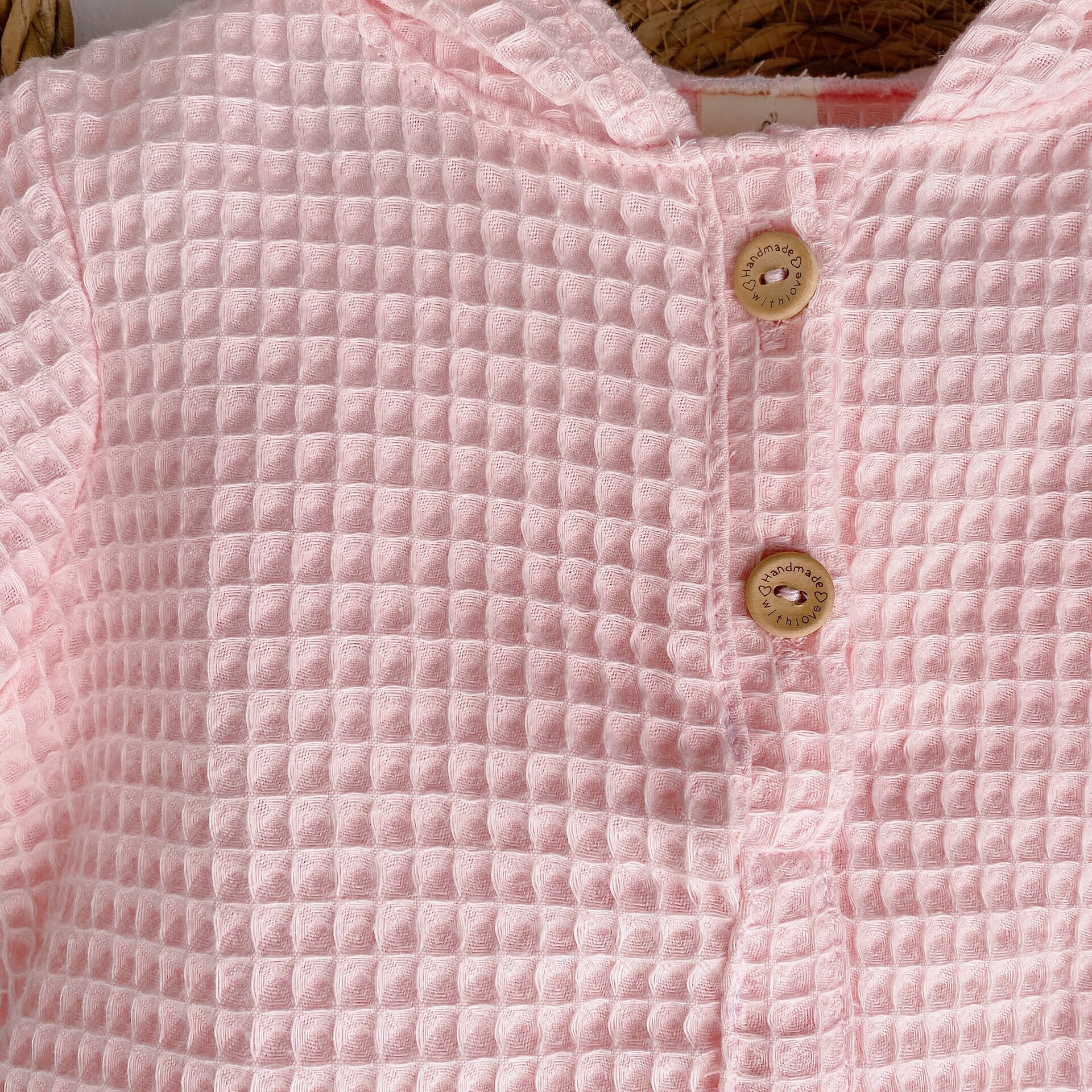 Jersey Capucha Waffle Rosa - 3