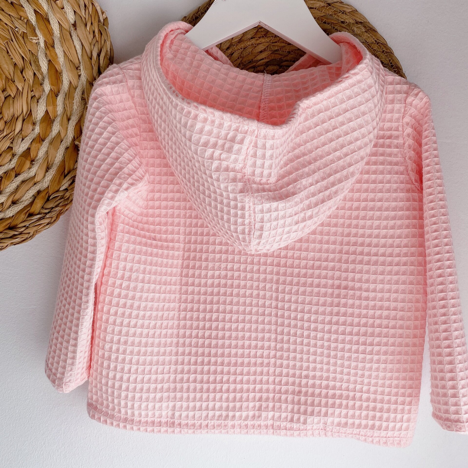 Jersey Capucha Waffle Rosa - 2
